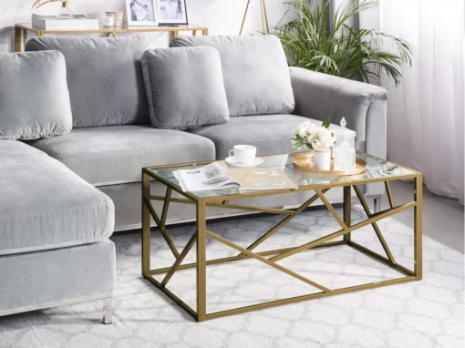 Table Basse Dorée En Verre ORLAND -Meilleur Meubles Magasin table basse 16275317