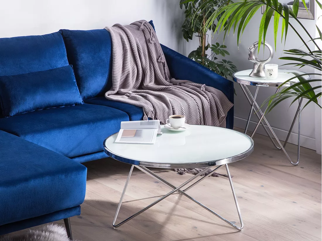 Table Basse Blanche Et Argentée MERIDIAN II 4 Table Basse Blanche Et Argentée MERIDIAN II – Image 2