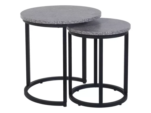 Lot De 2 Tables Appoint Béton/noires DIXIE -Meilleur Meubles Magasin table basse 16369471