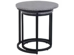 Lot De 2 Tables Appoint Béton/noires DIXIE -Meilleur Meubles Magasin table basse 16369481