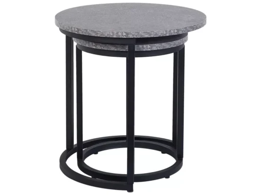 Lot De 2 Tables Appoint Béton/noires DIXIE -Meilleur Meubles Magasin table basse 16369481