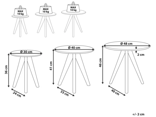 Tables Basses - Lot De 3 Tables D'appoint Gris VEGAS -Meilleur Meubles Magasin table basse 16370467