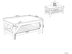 Table Basse Bois Clair/blanc 100 X 60 Cm SAVANNAH -Meilleur Meubles Magasin table basse 16424249