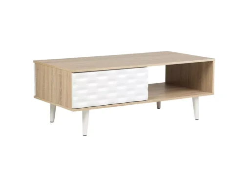 Table Basse En Bois Clair Et Blanc SWANSEA -Meilleur Meubles Magasin table basse 16424649