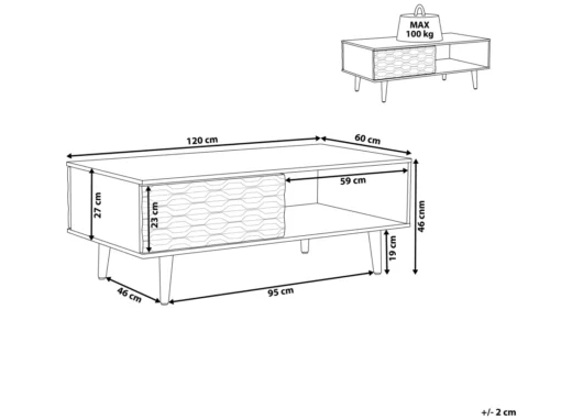 Table Basse En Bois Clair Et Blanc SWANSEA -Meilleur Meubles Magasin table basse 16424653