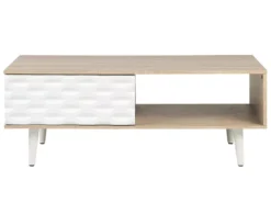 Table Basse En Bois Clair Et Blanc SWANSEA -Meilleur Meubles Magasin table basse 16424655