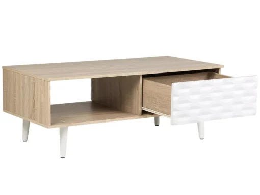 Table Basse En Bois Clair Et Blanc SWANSEA -Meilleur Meubles Magasin table basse 16424657