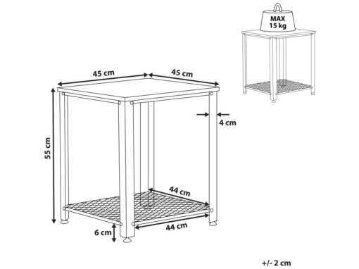 Table Appoint Bois Foncé Et Noire 45 X 45 Cm ASTON -Meilleur Meubles Magasin table basse 16614663