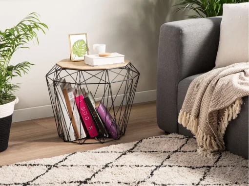 Table Appoint Noire Et Marron Clair ELIDA -Meilleur Meubles Magasin table basse 16614917