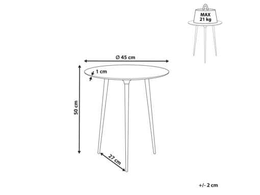 Table D'appoint Noir Et Doré WAIPU -Meilleur Meubles Magasin table basse 16615237