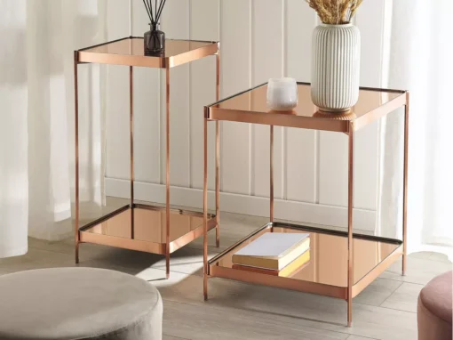 Table Appoint Cuivrée 29 X 29 X 60 Cm ALSEA -Meilleur Meubles Magasin table basse 16615511