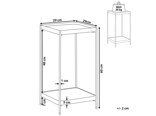Table Appoint Cuivrée 29 X 29 X 60 Cm ALSEA -Meilleur Meubles Magasin table basse 16615513