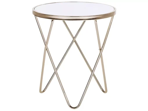 Table Appoint Blanche Et Doré MERIDIAN II -Meilleur Meubles Magasin table basse 16615519