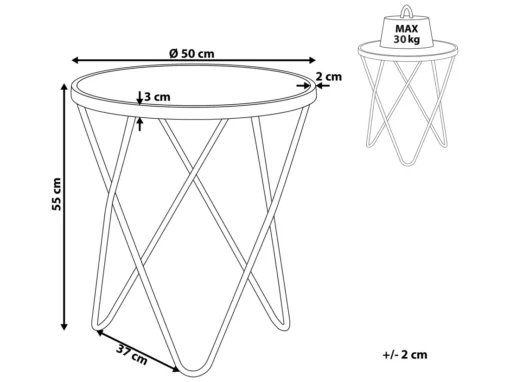 Table Appoint Blanche Et Doré MERIDIAN II -Meilleur Meubles Magasin table basse 16615523