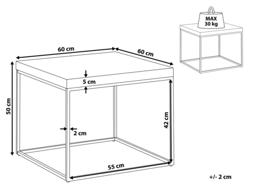 Table Appoint Effet Béton Et Noire DELANO -Meilleur Meubles Magasin table basse 16615795