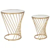 Lot De 2 Tables Basses Verre Et Acier Doré Rondes TWIST -Meilleur Meubles Magasin table basse 16615909