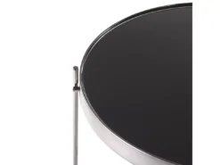 Table Appoint Noire Et Argentée Ronde ⌀ 40 Cm LUCEA -Meilleur Meubles Magasin table basse 16630699