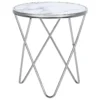Table Appoint Effet Marbre Blanc Et Argenté MERIDIAN II -Meilleur Meubles Magasin table basse 16630885