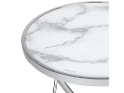 Table Appoint Effet Marbre Blanc Et Argenté MERIDIAN II -Meilleur Meubles Magasin table basse 16630891