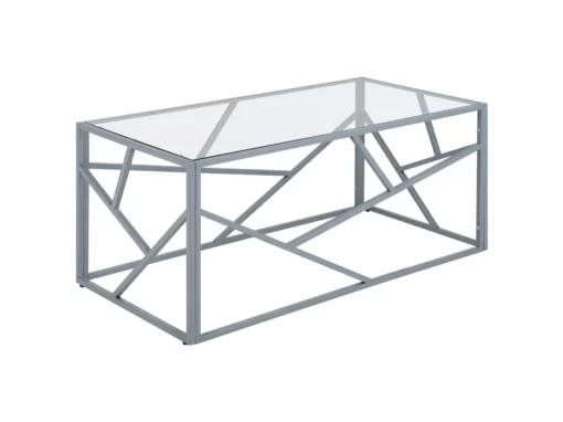 Table Basse Argentée En Verre ORLAND -Meilleur Meubles Magasin table basse 16679099