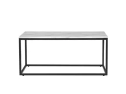 Table Basse Effet Marbre Beige Avec Pieds Noirs DELANO -Meilleur Meubles Magasin table basse 16679799