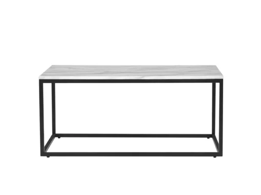 Table Basse Effet Marbre Beige Avec Pieds Noirs DELANO -Meilleur Meubles Magasin table basse 16679799