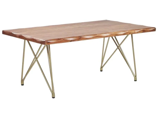 Table Basse En Bois Clair Avec Pieds Dorés RALEY -Meilleur Meubles Magasin table basse 16703329