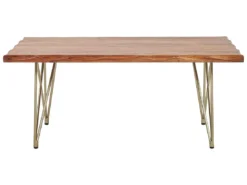 Table Basse En Bois Clair Avec Pieds Dorés RALEY -Meilleur Meubles Magasin table basse 16703337