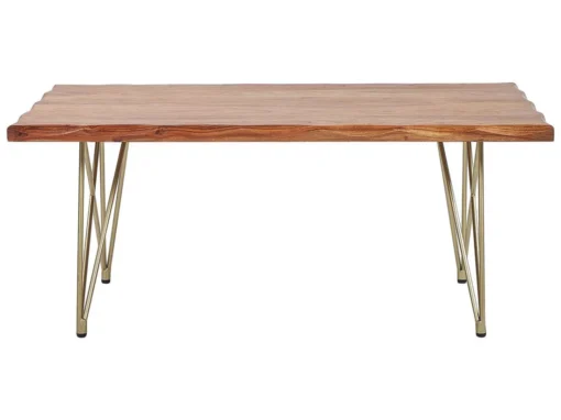 Table Basse En Bois Clair Avec Pieds Dorés RALEY -Meilleur Meubles Magasin table basse 16703337