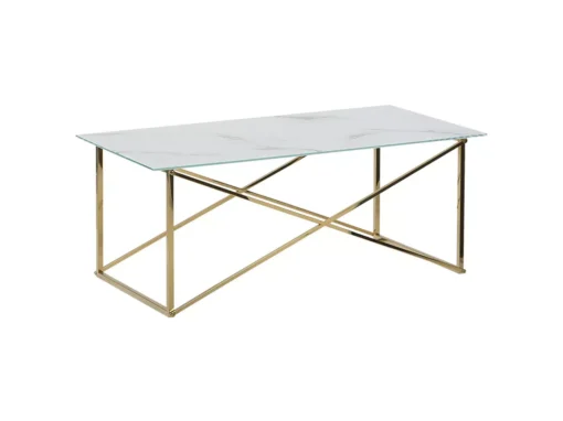 Table Basse Effet Marbre Blanc Structure Dorée EMPORIA -Meilleur Meubles Magasin table basse 16703355