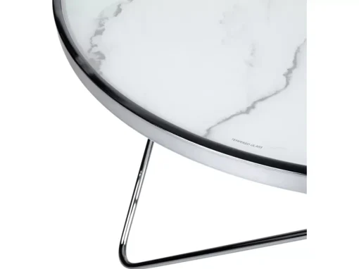 Table Basse Effet Marbre Blanc Et Argenté MERIDIAN II -Meilleur Meubles Magasin table basse 16703437