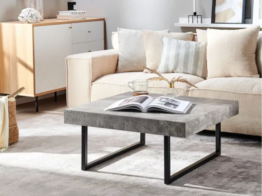 Table Basse Avec Effet Béton Et Pieds Noirs DELUZ -Meilleur Meubles Magasin table basse 16703491