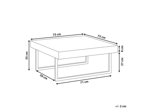 Table Basse Avec Effet Béton Et Pieds Noirs DELUZ -Meilleur Meubles Magasin table basse 16703493