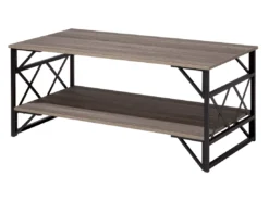 Table Basse Bois Foncé Et Taupe - BOLTON -Meilleur Meubles Magasin table basse 16703559