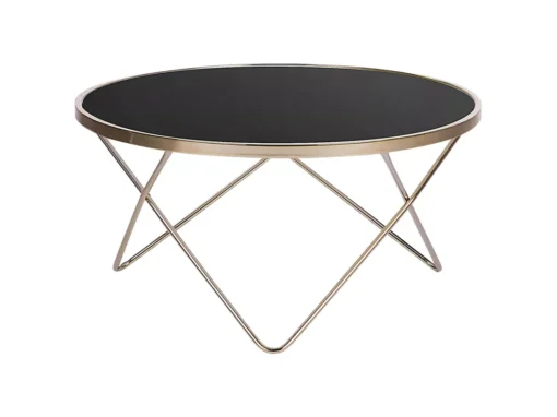 Table Basse Ronde Noire Et Dorée MERIDIAN II -Meilleur Meubles Magasin table basse 16703635