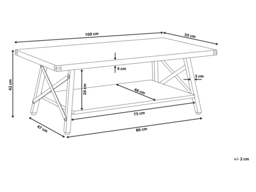 Table Basse Bois Foncé 100 X 55 Cm CARLIN -Meilleur Meubles Magasin table basse 16703649
