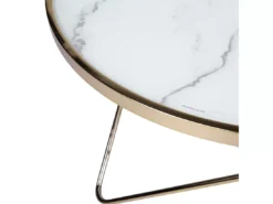 Table Basse Effet Marbre Blanc Et Pieds Dorés MERIDIAN II -Meilleur Meubles Magasin table basse 16703693