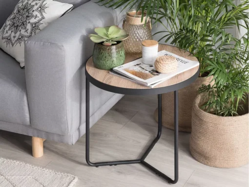 Table Basse Noire Avec Plateau En Bois MELODY SMALL -Meilleur Meubles Magasin table basse 16703713