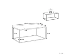 Table Basse Effet Marbre Noir Avec Pieds Dorés DELANO -Meilleur Meubles Magasin table basse 16704067
