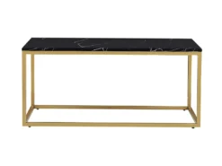 Table Basse Effet Marbre Noir Avec Pieds Dorés DELANO -Meilleur Meubles Magasin table basse 16704069