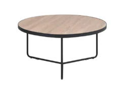 Lot De 3 Tables Basses Noires Avec Plateau Bois Clair MELODY -Meilleur Meubles Magasin table basse 16704197