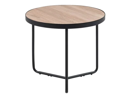 Lot De 3 Tables Basses Noires Avec Plateau Bois Clair MELODY -Meilleur Meubles Magasin table basse 16704201
