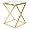Table Appoint Doré Avec Plateau En Verre BEVERLY -Meilleur Meubles Magasin table basse 17119931