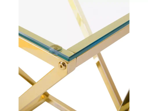Table Appoint Doré Avec Plateau En Verre BEVERLY -Meilleur Meubles Magasin table basse 17119939