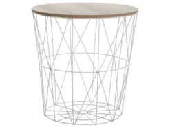 Table D'appoint Blanc Marron LANARK -Meilleur Meubles Magasin table basse 17120569