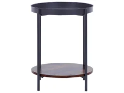 Table D'appoint Avec Plateau Noir/bois Sombre BORDEN -Meilleur Meubles Magasin table basse 17120863
