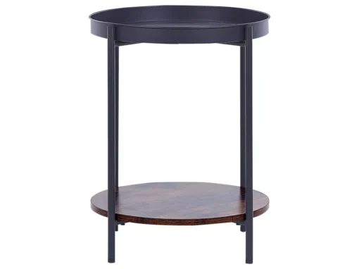 Table D'appoint Avec Plateau Noir/bois Sombre BORDEN -Meilleur Meubles Magasin table basse 17120863