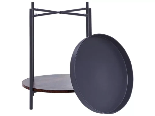 Table D'appoint Avec Plateau Noir/bois Sombre BORDEN -Meilleur Meubles Magasin table basse 17120865