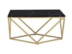 Table Basse Effet Marbre Noir Avec Pieds Dorés MALIBU -Meilleur Meubles Magasin table basse 17166353