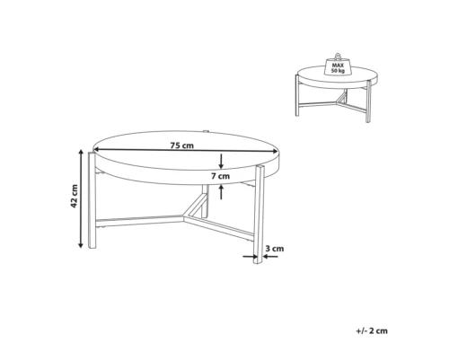 Table Basse Ronde Effet Bois Clair BONITA -Meilleur Meubles Magasin table basse 17166365